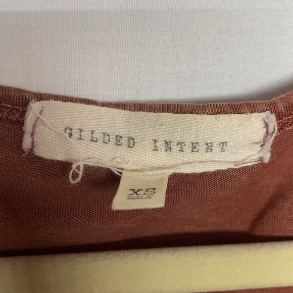 Gilded Intent Rust Lace-Up Short Sleeve Top - Picture 5 of 7